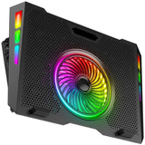 RGB Laptop Cooling Pad Stand with Adjustable Fan, Foldable Ergonomic Design
