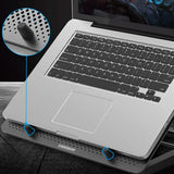 Steel Mesh Panel LED Fan Adjustable Speed Control 10 "-17" Laptop Cooling Pad, Bracket
