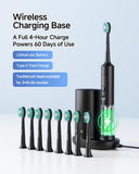 FUMEIKANG Electric Toothbrush for Adults with UV Cleaning, Drying Holder, Pressure Sensor, Smart Timer, Adult Electric Toothbrush Rechargeable Battery, 8 Replacement Brush Heads