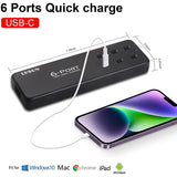120W USB C Charging Station GaN 6 Port USB (100W Max) Desktop Charging Hub Block Fast Charger for MacBook Pro/Air, iPhone 17/16/16 Pro/15, Laptop, Tablet, iPad Pro, Galaxy and More, Black