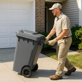 Getzi Gray 95-Gallon Wheeled Rectangular Trash Can