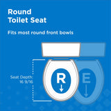 Gerber Round Front Toilet Seat with Cover, Soft Close, No Slam, Quick & Easy Install, Heavy-Duty Plastic, Durable & Fade-Resistant, White GC550129