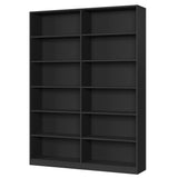 Bookshelf and Bookcase, 6-Tier Double Wide Bookshelves, Freestanding Display Storage Shelves,