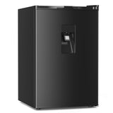 Kismile 4.41Cu.Ft Fridge with Freezer Compact Refrigerator Water Dispenser Single Door Mini Refrigerator Fridge, Adjustable Thermostat (Black)