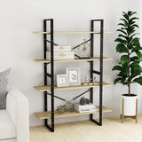 Stylish 4-Tier Wooden Bookshelf 100x30x140 cm - Modern Room Divider & Storage Shelf for Living Room & Office - Functional Bookcase & Organizer