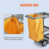 This Housekeeping Cart on Wheels, Multifunctional Commercial Cleaning Cart with Large Capacity Bags, for Hotel/School/Office,Gray