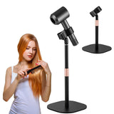 Hair Dryer Stand Holder, Hands Free Hair Dryer Stand with 360 Degree Rotating, Height Adjustable Countertop Blow Dryer Holder, Drubale Dryer Stand Works for 99% Blow Dryer