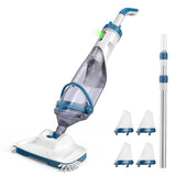 ENHULK Pool Vacuum for Above Ground Pool, Upgraded 13.4" Wide Head & Telescopic Pole, 18.5 GPM Powerful Suction, 60 Mins Runtime, Cordless Handheld Rechargeable Pool Cleaner for Inground Pools, PC15