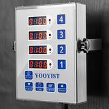YOOYIST Precision Kitchen Timers for Cooking – 4 Channel Commercial Kitchen Timer Restaurant Kitchen Supplies – Stainless Steel Digital LED Chef Cooking Timer – Reminder Function, Loud Alarm, Silver