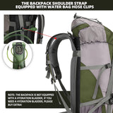 King'sGuard 70L Hiking Backpack with Rain Cover Lightweight Waterproof Travel Camping Backpack Large Backpacking Pack for Men and Women (Army Green)