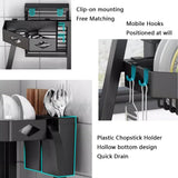 OCKULT Over Sink Dish Drying Rack, Foldable Corner Sink Drying Rack, 3-Layer Dish Rack,Multifunctional Counter Organizer Shelf, 54*30cm, Black