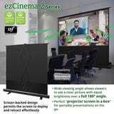 Elite Screens ezCinema 2, 70-inch 16:9, Manual Floor Pull Up Scissor Backed Projector Screen, Portable Home Theater Office Classroom Projection Carrying Bag, US Based Company 2-Year Warranty, F70XWH2