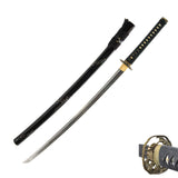 Hand Forged 1045 Steel Black Shell-Inlay Crane Katana Full Tang Sword