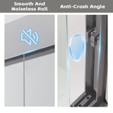 Shower Doors Glass Sliding,Semi-Frameless,1/4" Inch Sgcc Tempered Glass,Stainless Steel Pull Handle,Tempered Glass,Easy to Clean,Matte Black (Brushed Nickel, 48" W x 72" H)