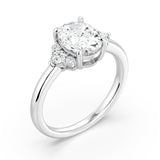 MSBLUE® Size 9 IGI Certified 2ct Oval Cut Moissanite Engagement Ring