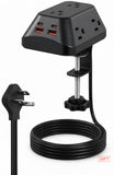 VOGVAMSIN Desk Clamp Power Strip, 6 AC, 2 USB-C & 2 USB-A, 1440J, 10FT Cord