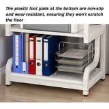 3-Tier Rolling Printer Stand with Storage Shelves, Adjustable Height Cart for Home Office, Modern Design, Easy to Organize Your Workspace, Versatile Storage Solution