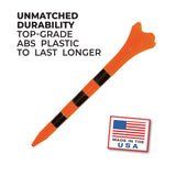 Pride Golf Tee Standard 2-3/4" Pride Performance Golf Tee Striped, 100 Count, Citrus Orange