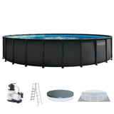INTEX Ultra XTR 26 ft x 52 in Above Ground Pool Set, Round Swimming Pool with Steel Frame, 2800 GPH Sand Filter Pump, Ladder, Cover, & Ground Cloth