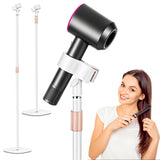Hair Dryer Stand, 1.68M Height Adjustable Blow Dryers Holder, Ultra Stable Holder with 360° Rotating, Universal Clips, Work with All Dryer, Floor Dryer Stand for Salons or Home Use(White)