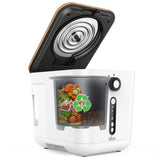 iDOO Electric Composter for Kitchen, 3L Countertop Compost Bin, Odorless Kitchen Composter, Indoor/Outdoor Compost Machine, Turn Food Waste into Fertilizer, Auto-Cleaning, White