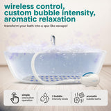 SereneLife Portable Spa Bubble Bath Massager - Relaxing Spa Non-Slip Mat with Suction Cup Bottom, Motorized Air Pump, Adjustable Bubble Settings and Remote Control, 47” x 14.2”