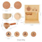 ibwaae Kids Coffee Maker 10Pcs Toy Coffee Maker Playset Wooden Kitchen Set Toys Toddler Play Kitchen Accessories