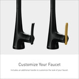 Moen S7235EVBL Sinema Smart Faucet Touchless Pull Down Sprayer Kitchen Faucet with Voice Control and Power Boost, Matte Black