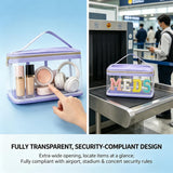 DegoCython Medicine travel bag, Waterproof Nylon PVC, Embroidered Mesh Compartment, Anti-Splash Clean Surface, clear travel bags for toiletries, Portable Med Medicine Holder, For Women Daily.
