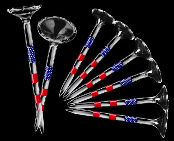 prowithlin Golf Tees 3 1/4'' Unbreakable Transparent Acrylic, Plastic Reduce Side Spin & Friction, 50 Pack