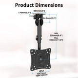 MOUNTUP Folding Under Cabinet TV Mount, VESA 75x75mm & 100x100mm Flip Down & Swivel TV Bracket for Most 13-32" LCD Screens up to 22 Lbs, Height Adjustable Space Saving Under Counter Mount for RV