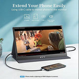 KYY Portable Monitor 15.6" 1080P Computer Monitor Screen Extender w/Cover