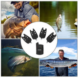 Fish Bite Alarm, 4 Pcs Electronic Fishing Bite Alarm & 1 Pcs Receiver Indicator Sound & LED Light Indicator Keenso