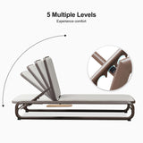 PURPLE LEAF 1 Piece Patio Chaise Lounge Luxury Heavy-Duty Coffee