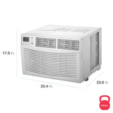 Amana 18,000 BTU Window Air Conditioner, 230V, Window AC for Rooms up to 1,000 Sq.Ft with Remote Control, 24H Timer, 3-Speeds, Auto-Restart, and Digital Display, White