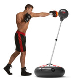 Punching Bag with Stand for Adults and Teens, Height Adjustable, Speed Bags for Boxing with Hand Pump and 4 Elastic Cords, Boxing Punching Bag for Training, Stress Relief and Fitness digi