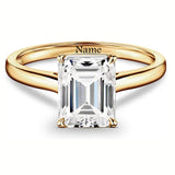 Oseew 1CT 2CT 3 CT Solid 10K 14K 18K Gold Solitaire Brilliant Cut Moissanite Engagement Ring for Women D Color VVS1 Clarity Oval/Round/Emerald/Princess Cut Wedding Bridal Personalized Promise Rings