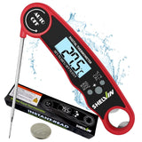 Digital Meat Thermometer with Bottle Opener - Waterproof Magnetic Instant Read Temperature Folding Probe for Cooking Hot Food Oil Fryer BBQ Grill Smoker Candy