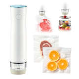 2-in-1 Vacuum Sealer for Food,Portable Vacuum Sealer Machine with 20 Reusable Vacuum Bags+ 4 Mason Jars Lids,Rechargeable Food Vacuum Sealing fo Preserve 5X Freshness with Easy Operation