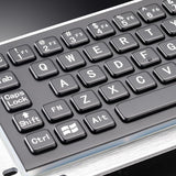 Waterproof IP65 Vandal Proof Panel Mount USB Wired Stainless Steel Industrial Metal Keyboard with Trackball Mouse(PS2 Cable)