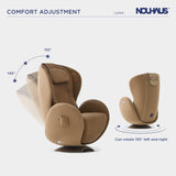 Nouhaus Luna Heated Massage Chair,Full Body Massaging Zero-Gravity Leisure Recliner with Low-Noise 3D Massage and Dual Sound Systems Modern Massage Chairs (Dark Caramel)