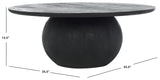 SAFAVIEH Couture Collection Gabribella Black Solid Wood Round Coffee Table