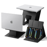 Fold Portable Standing Desk Laptop Stand Foldable Ergonomic Angle Lift Anti-Slip Compatible with MacBook Neo, MacBook