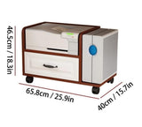 PXIWDAN Printer Stand Wood Printer Stand with Wheels Movable Cart Storage Rack Office with Drawer Shelf for Office(A)