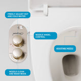 GLIGAM Bidet Attachment for Toilet Warm Water, Ultra-Slim Bidet Hot and Cold,Non-Electric Bidet Attachment for Frontal/Rear Wash, with Retractable Nozzle, Pressure & Angle Controls,Easy to install