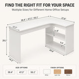 WOOOFA L Shaped Desk with Storage, Corner Computer Desk with Open Shelves