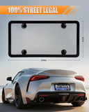 License Plate Holder & Frames, 2 Pack License Plate Protector, ABS Car Front/Rear License Plate Frame with Screws Caps, Fit Any Standard US Plates（Grey）