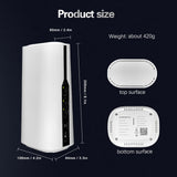 5G CPE Router with SIM Card Slot, Dual Band 2.4G & 5.8G, Supports 32 Users, 5G NR NSA & SA, Wireless Internet Router for Home & Work