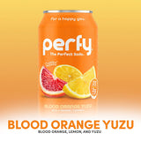 PERFY Healthy Soda for Brain & Mood – Nootropics w/L-Theanine & Turmeric + Real Fruit Juice – Caffeine-Free, Low Cal, Low Sugar, Keto, Gluten-Free (12-pack, Blood Orange Yuzu)