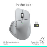Logitech MX Master 4 Ergonomic Wireless Mouse with Haptics - Pale Gray